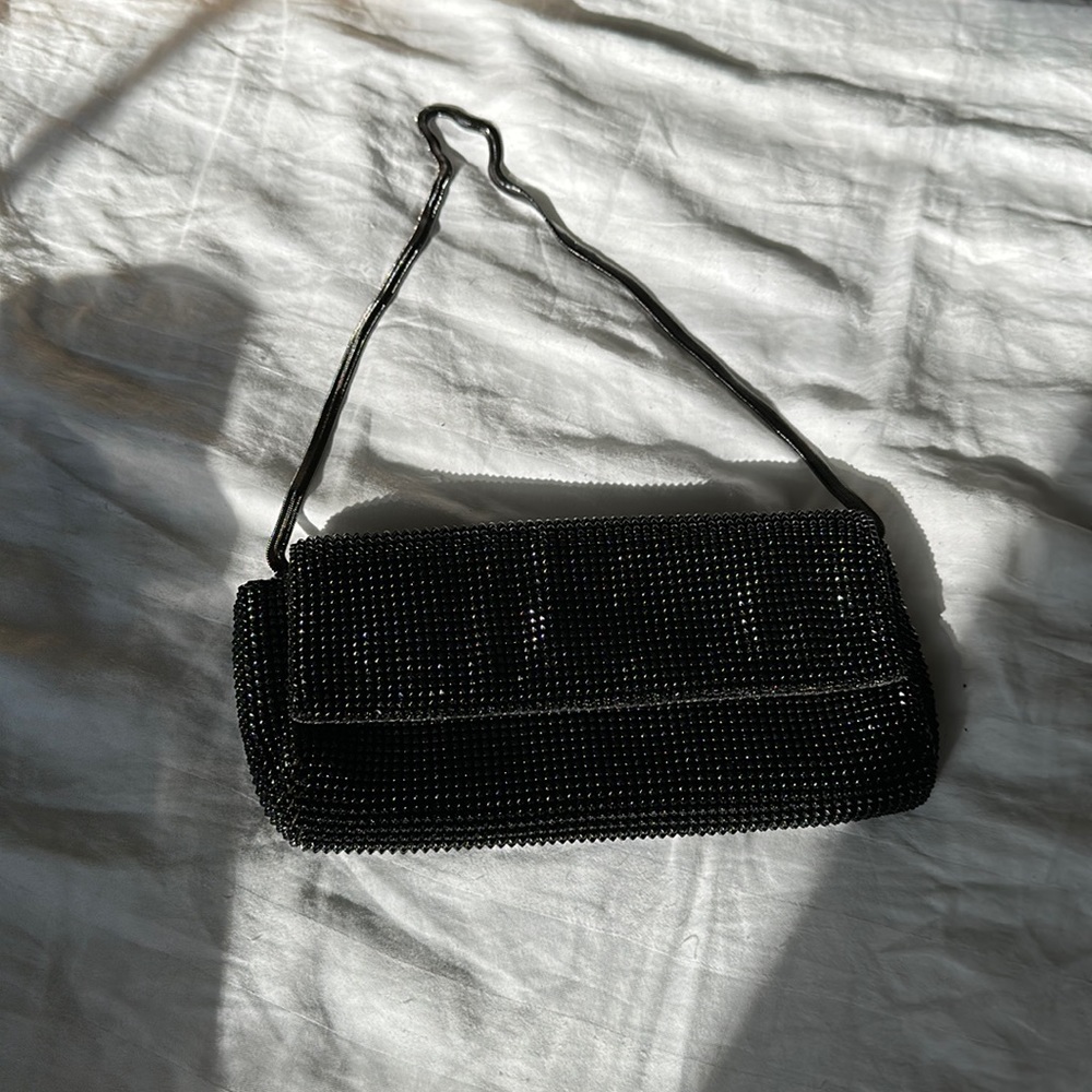 Whiting and Davis ladies pyramid mesh clutch -